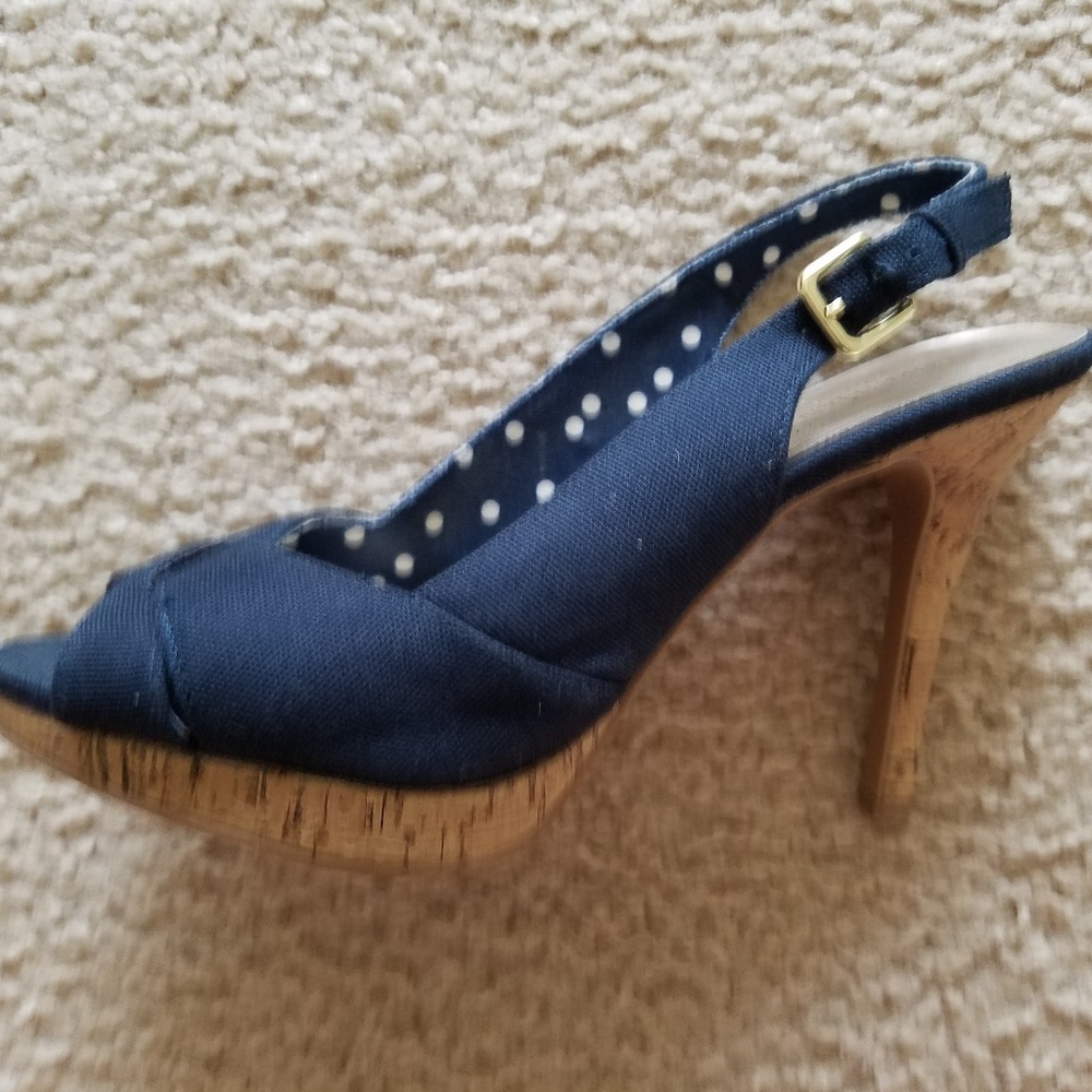 Blue Open Toed Heels